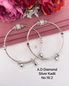 AD Diamond Design Silver Kadli Type Bangles Wholesale Price In Surat
